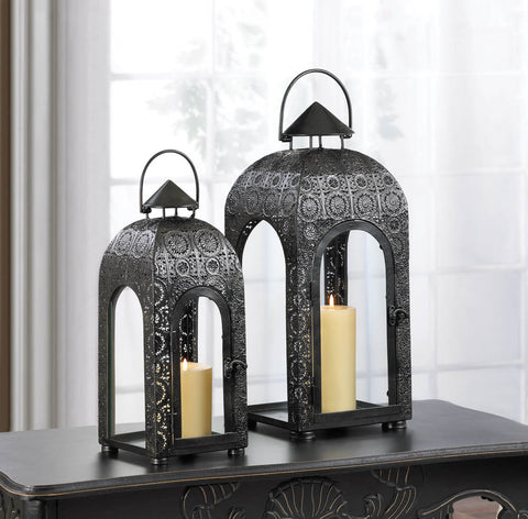 Arched Black Medallion Lantern